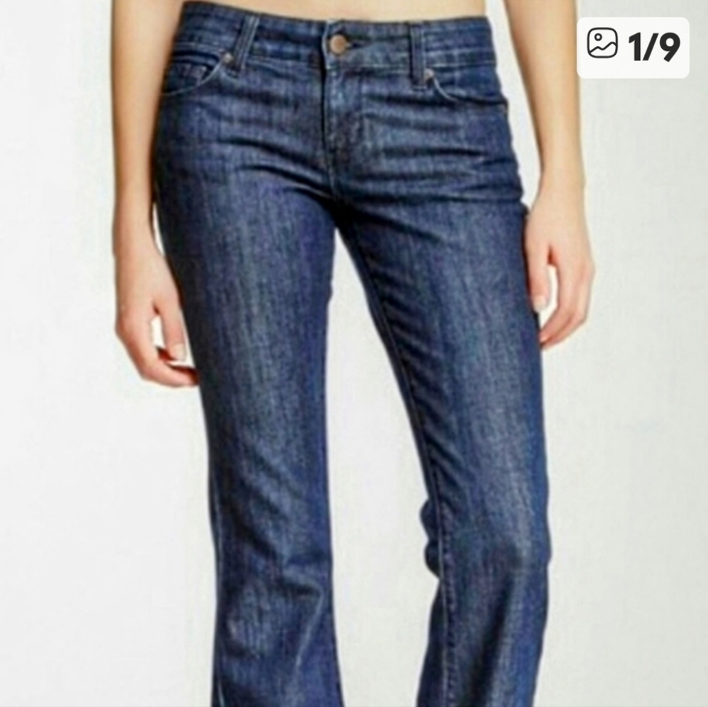 DAVID KAHN Classic Dark Indigo Blue Mid Rise Wide Leg Denim Jeans Plus Size